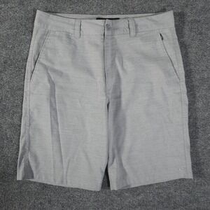 Mens O'Neill White Striped Flat Front Casual Shorts 32x10 Beach Golf